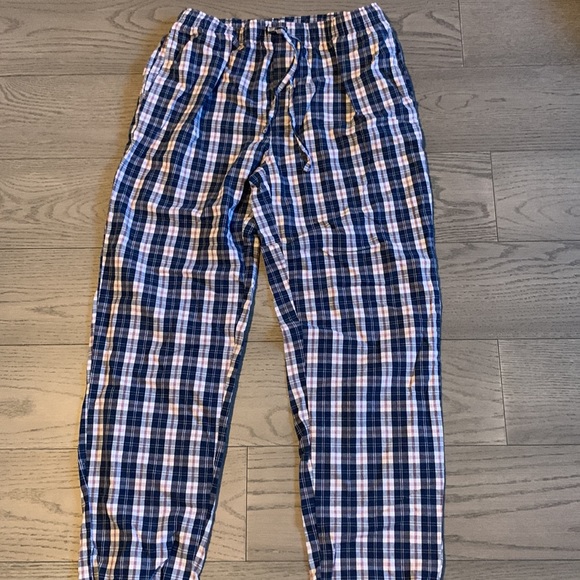 Blue Plaid Pajama PJ Pants with pockets size Medium - Picture 4 of 6